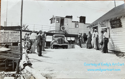 North Shore Ferry to Washington Island leaves from Gills Rock, 1940s.