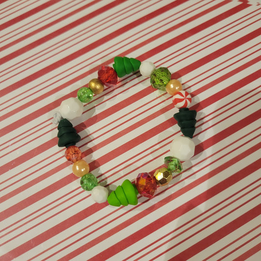 Christmas Bracelet with Handmade Beads