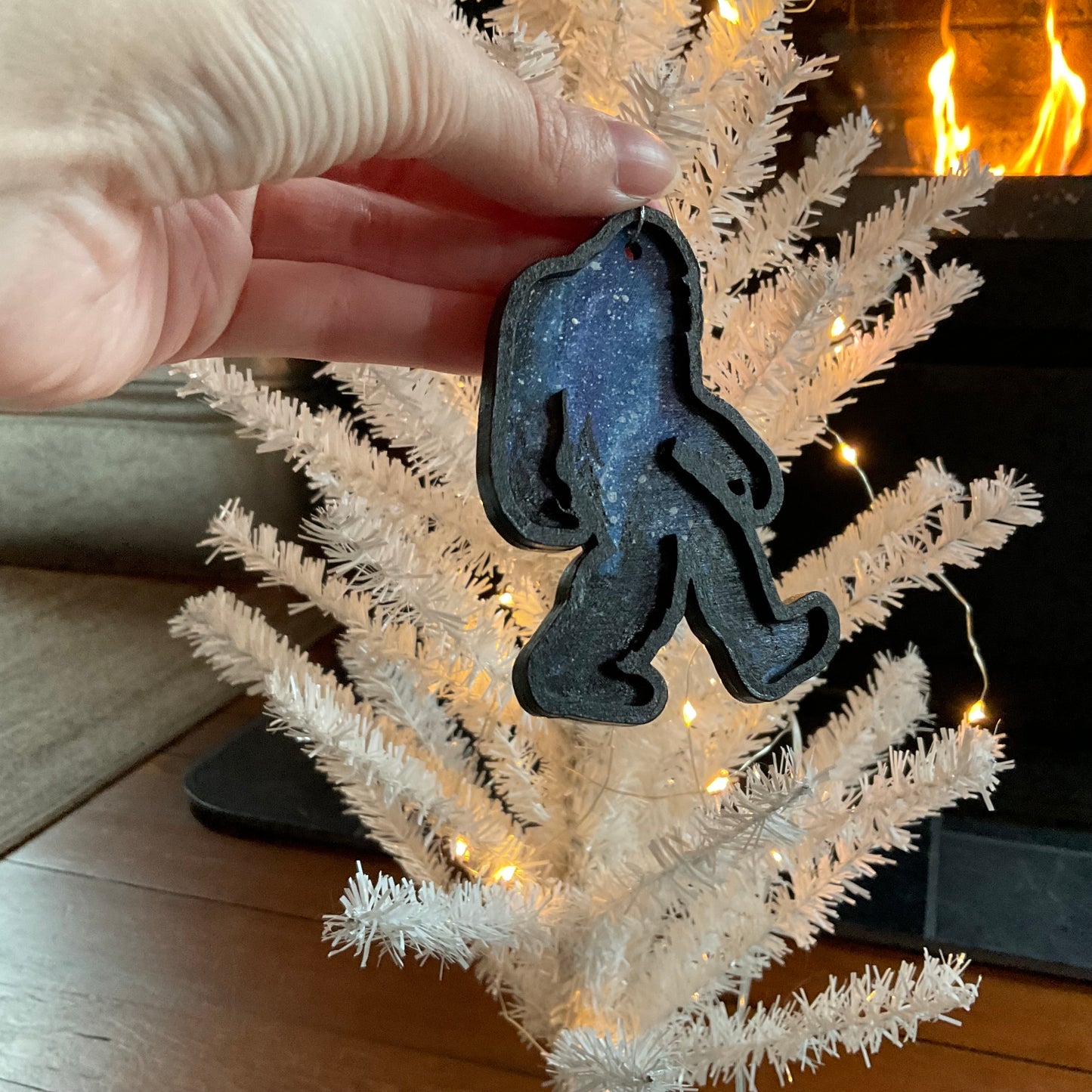 Bigfoot Ornament | Milky Way Themed | Hand-Painted | Sasquatch