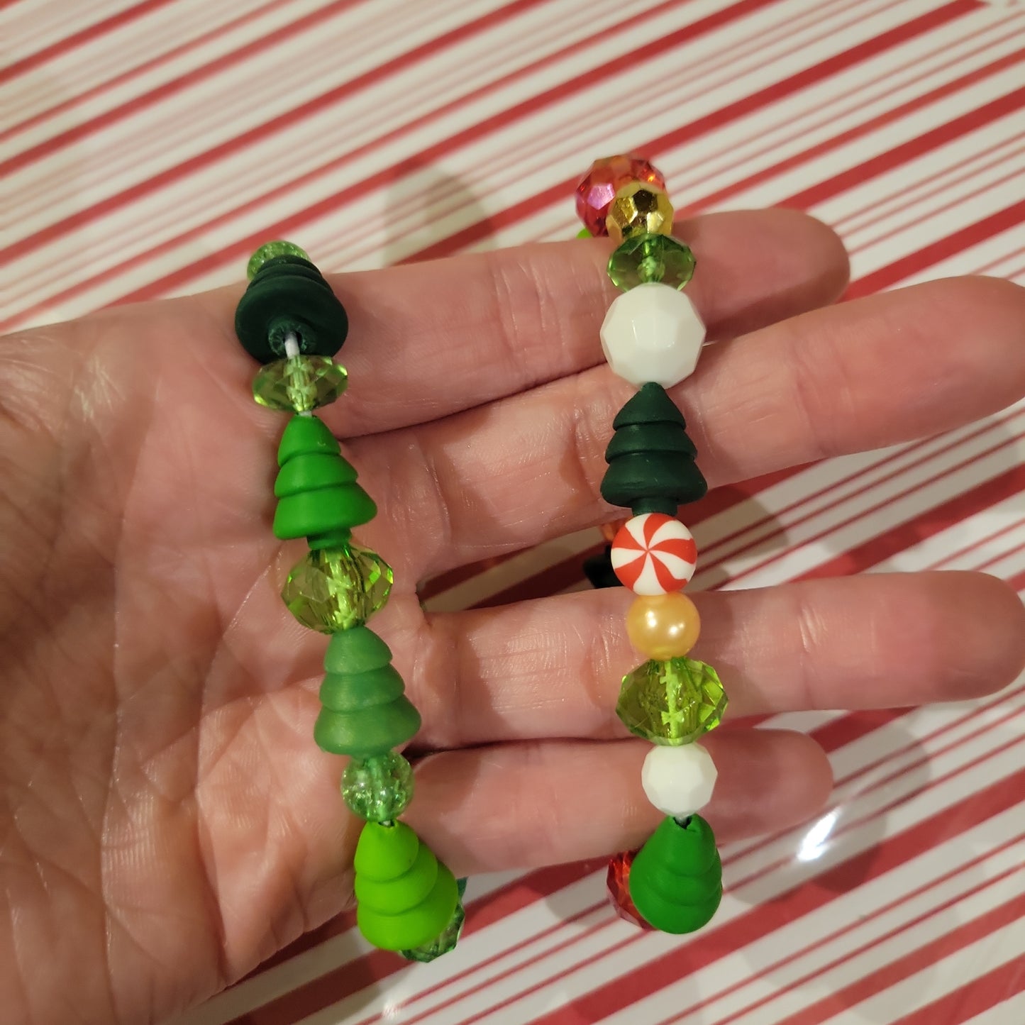 Christmas Bracelet with Handmade Beads