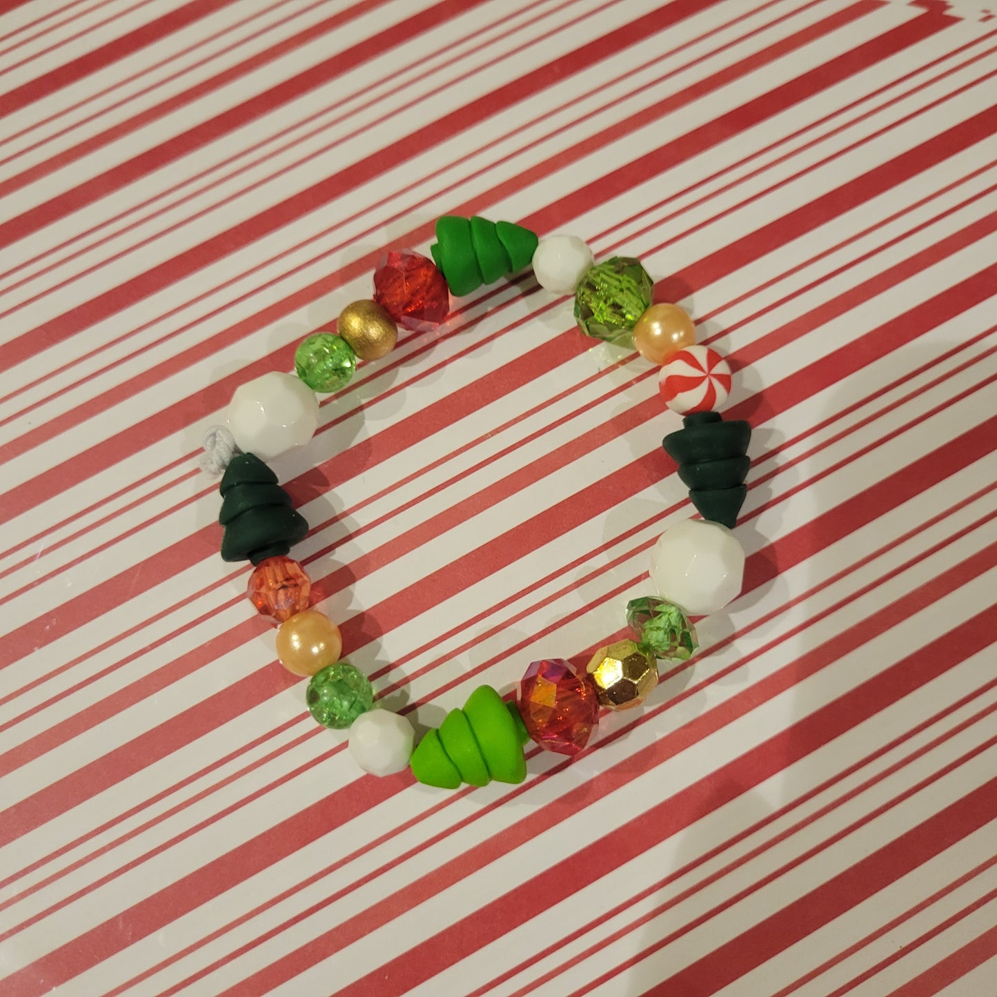 Christmas Bracelet with Handmade Beads