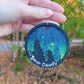 Handpainted Sunset Ornament - Blue/Green/Yellow