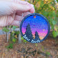 Handpainted Sunset Ornament - Blue/Purple/Pink/Yellow Sunset