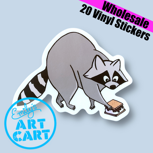 Raccoon Vinyl Sticker | WHOLESALE 20 Stickers