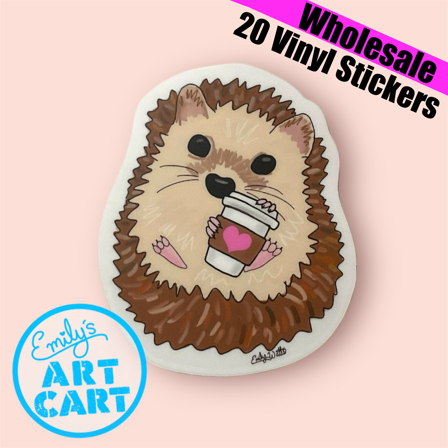 Hedgehog Vinyl Sticker | WHOLESALE 20 Stickers