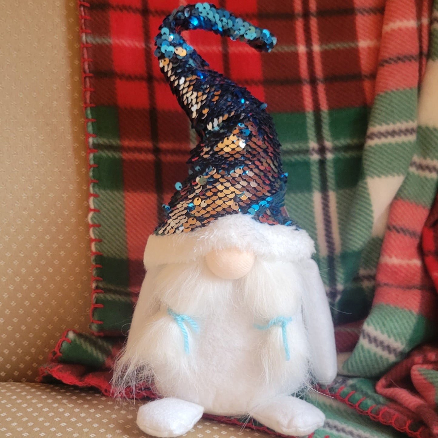 Gnome with Pigtails - Blue and Silver