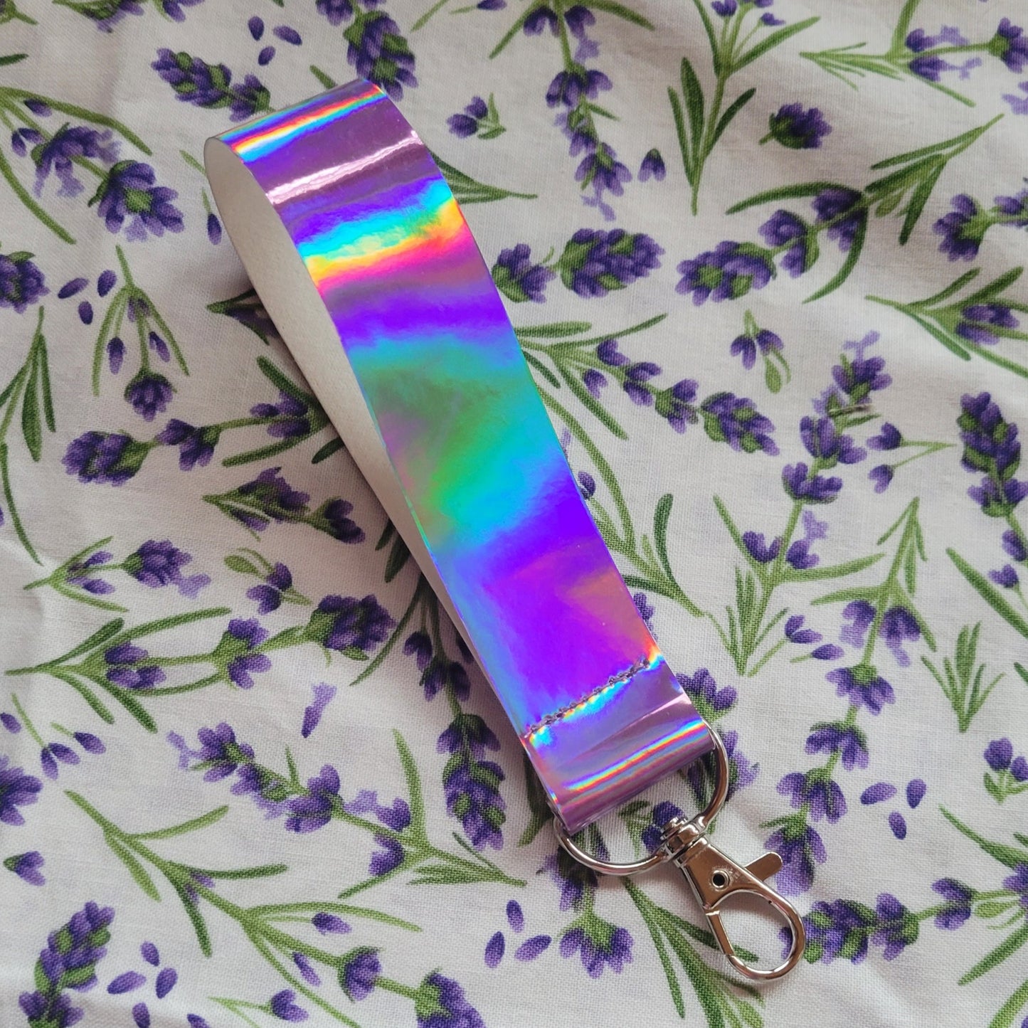 Holographic Lavender Key Fob Wristlet