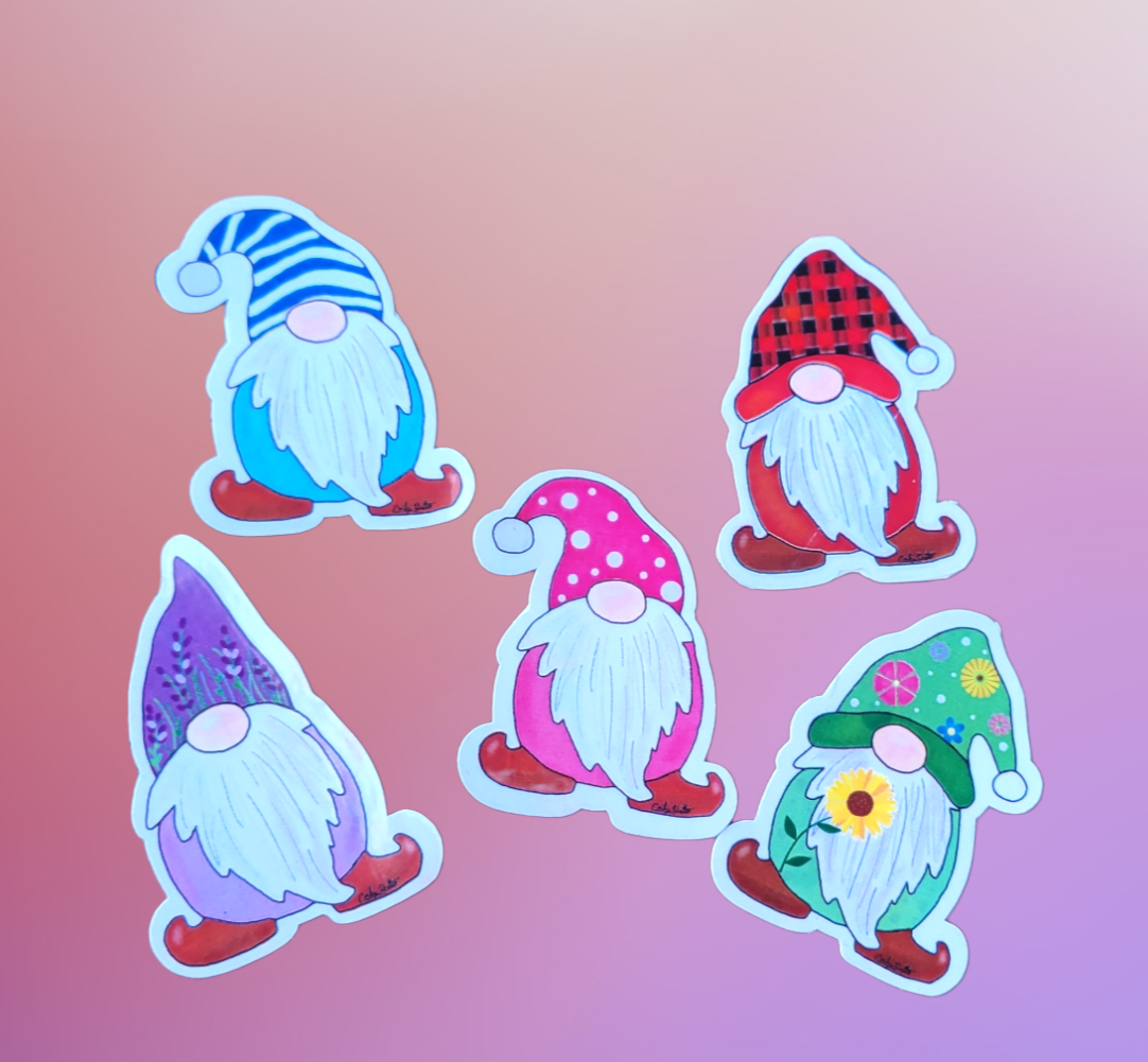 Gnome Stickers Set of 5